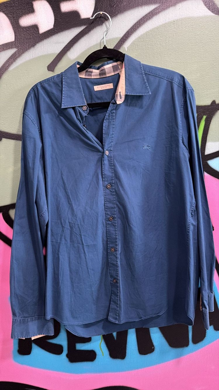 Blue Long Sleeve Shirt Burberry